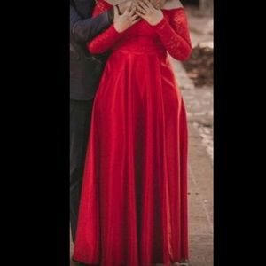 BEAUTIFUL RED FORMAL DRESS TWO PIECE